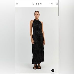 DISSH CORI BLACK CRINKLE MIDI DRESS AU Size 8 / US Size 4. Brand new NW